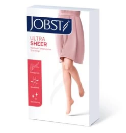 Jobst UltraSheer Compression Stockings Thigh High 15-20 MmHg Natural L