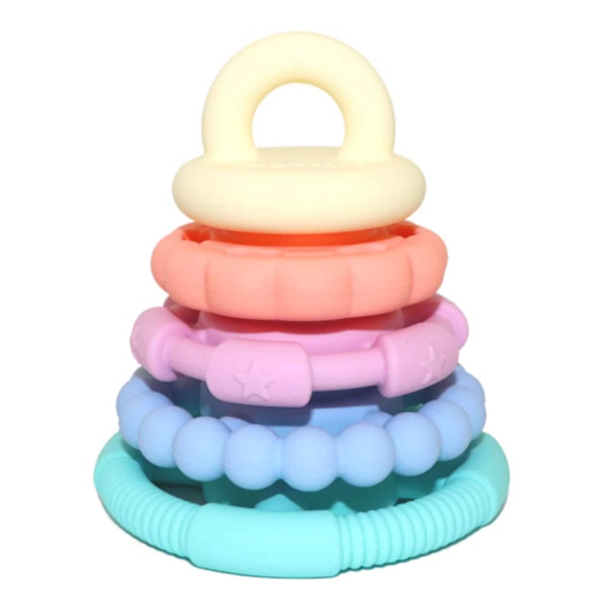 Jellystone Designs Baby Rainbow Stacker & Teether Toy Pastel 1 Jellystone Designs Baby Rainbow Stacker & Teether Toy Pastel