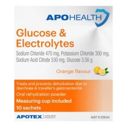 APOHEALTH Glucose & Electrolytes Orange Flavour 10 Sachets