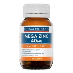 Ethical Nutrients Mega Zinc 40mg 120 Tablets