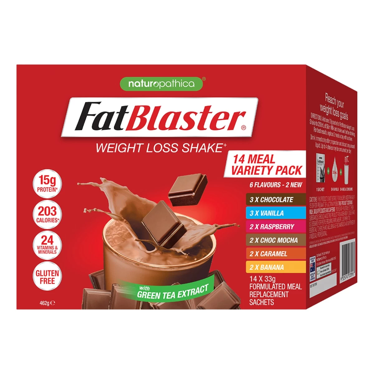 Naturopathica FatBlaster Weight Loss Shake Variety Pack 14 X 33g Sachets 1 Naturopathica FatBlaster Weight Loss Shake Variety Pack 14 X 33g Sachets