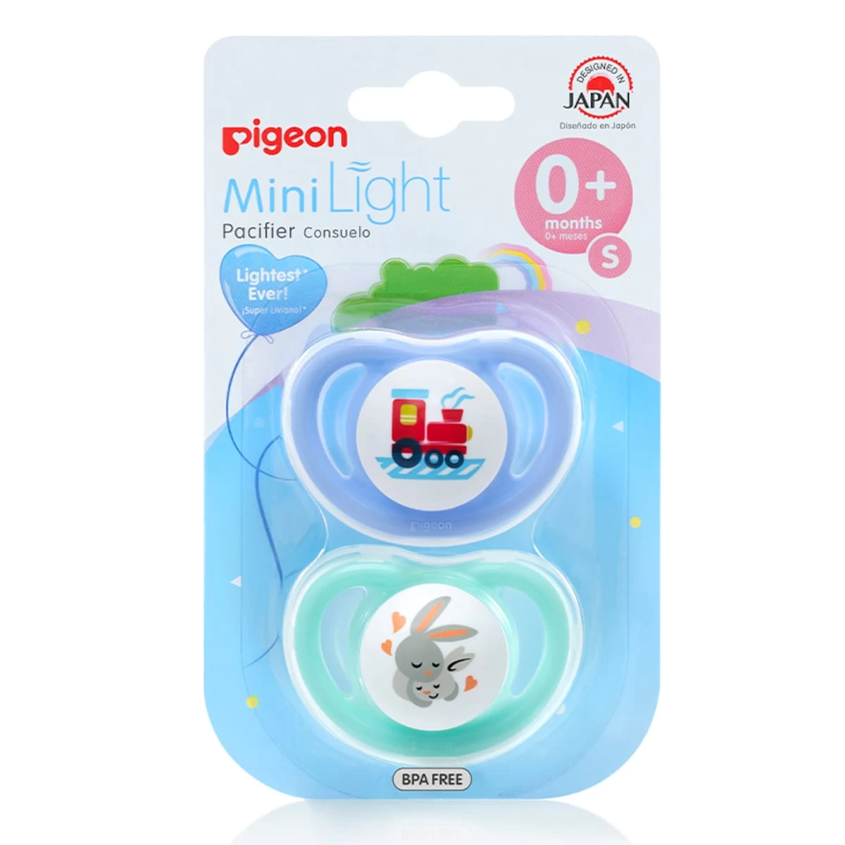 Pigeon Mini Light Pacifier Small (0+ Months) Twin Pack (Colours Selected At Random) 1 Pigeon Mini Light Pacifier Small (0+ Months) Twin Pack (Colours Selected At Random)