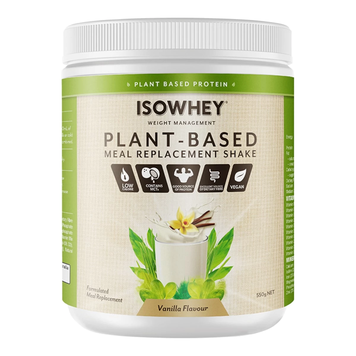 IsoWhey Plant-Based Meal Replacement Shake Vanilla 550g 2 IsoWhey Plant-Based Meal Replacement Shake Vanilla 550g - Image 2