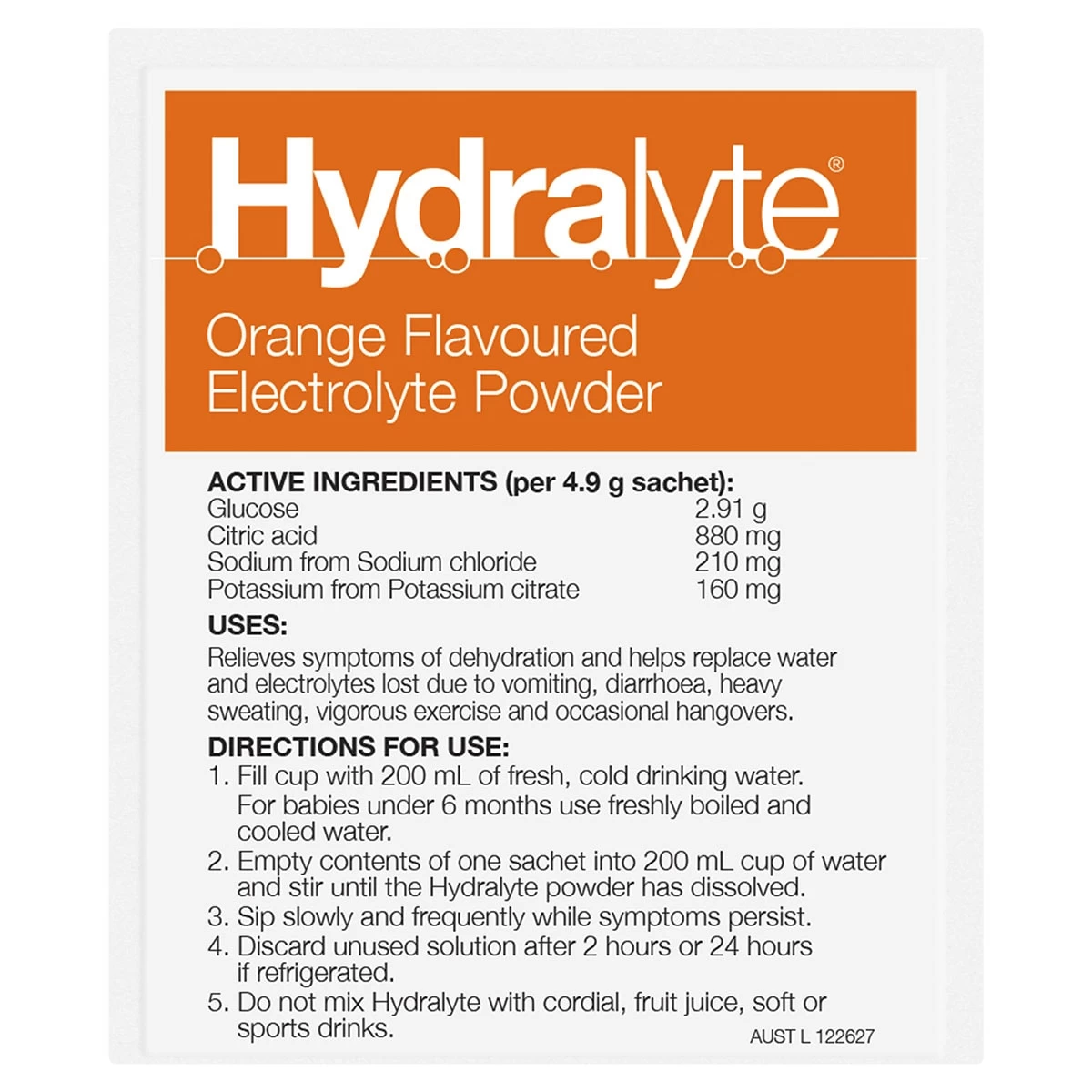 Hydralyte Electrolyte Powder Orange 10 Sachets 2 Hydralyte Electrolyte Powder Orange 10 Sachets - Image 2