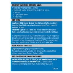 Blackmores Travel Calm Ginger 45 Tablets 10 Blackmores Travel Calm Ginger 45 Tablets -Health Care Store 41018