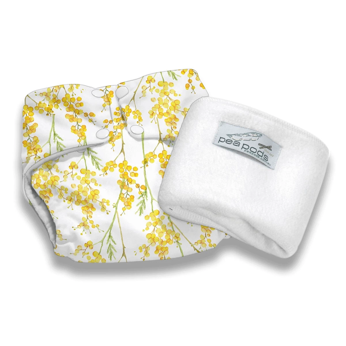 Pea Pods Reusable Nappy One Size Wattle 1 Pea Pods Reusable Nappy One Size Wattle