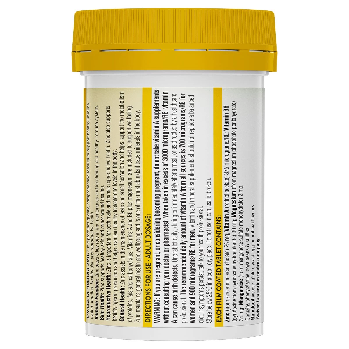 Swisse Ultiboost Zinc+ 60 Tablets 2 Swisse Ultiboost Zinc+ 60 Tablets - Image 2