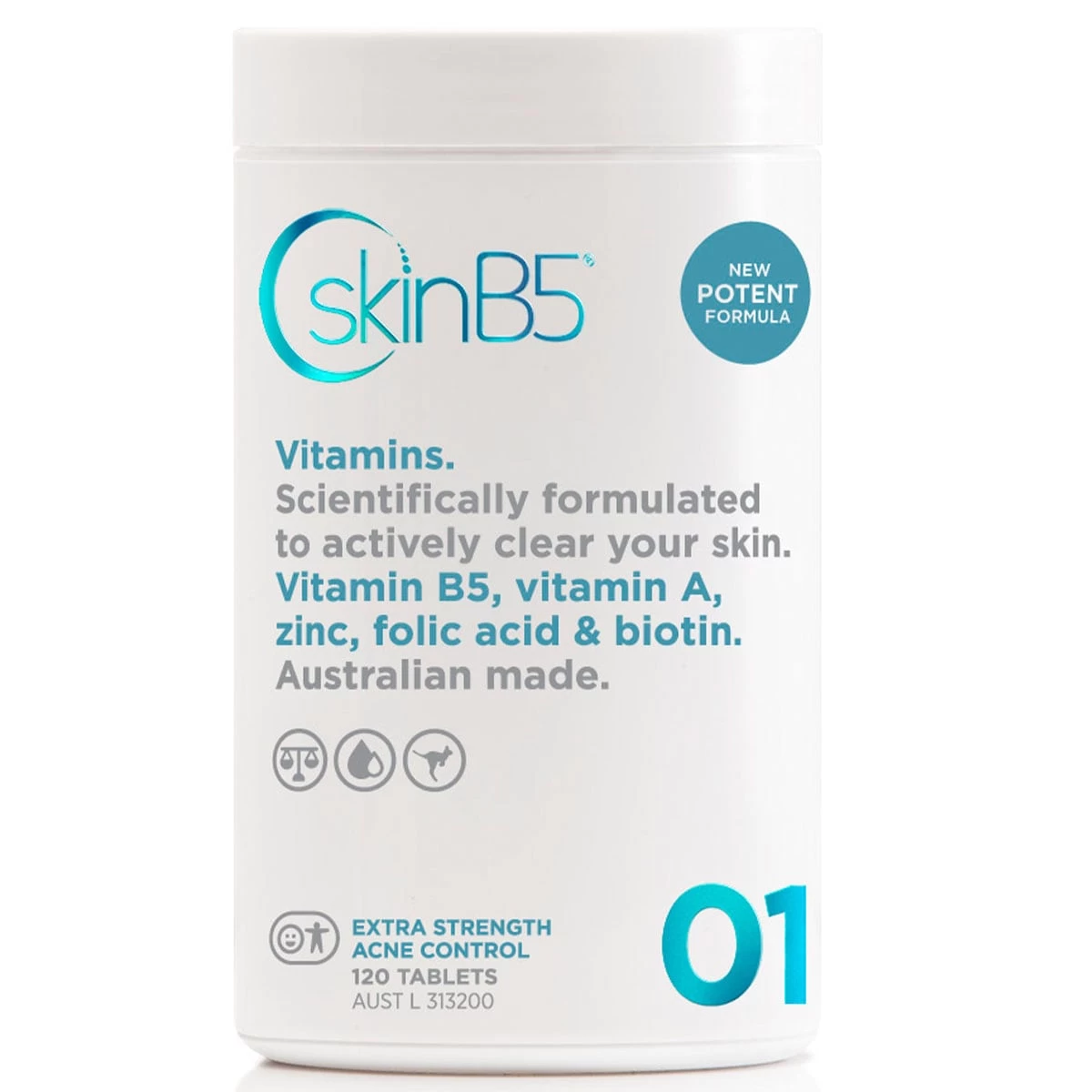 SkinB5 Extra Strength Acne Control Vitamins 120 Tablets 1 SkinB5 Extra Strength Acne Control Vitamins 120 Tablets