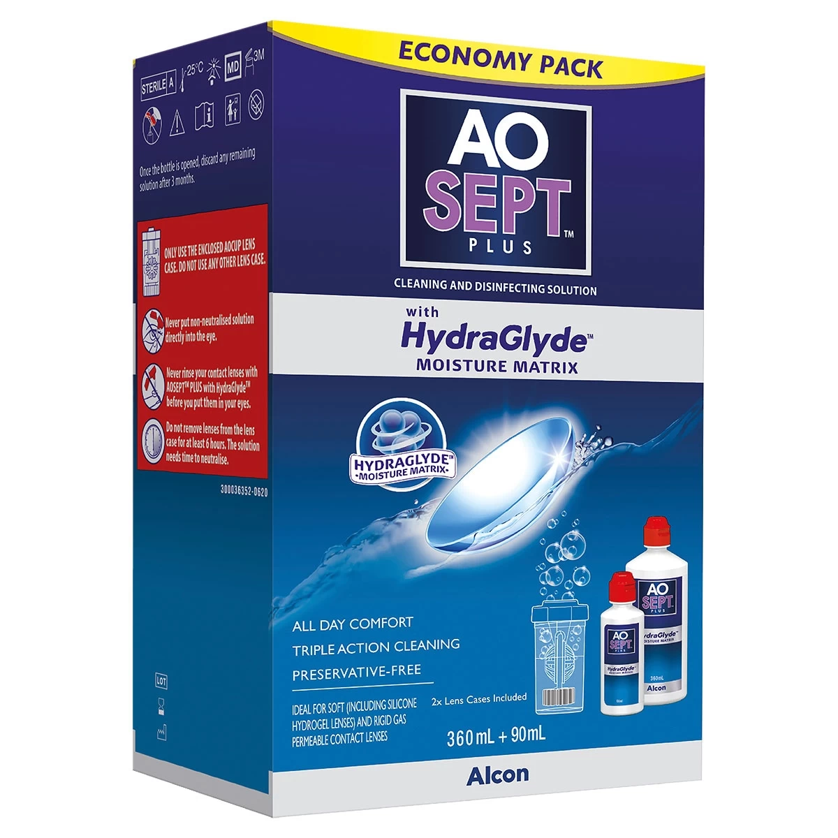 AoSept Plus HydraGlyde Economy Pack 360ml + 90ml 2 AoSept Plus HydraGlyde Economy Pack 360ml + 90ml - Image 2
