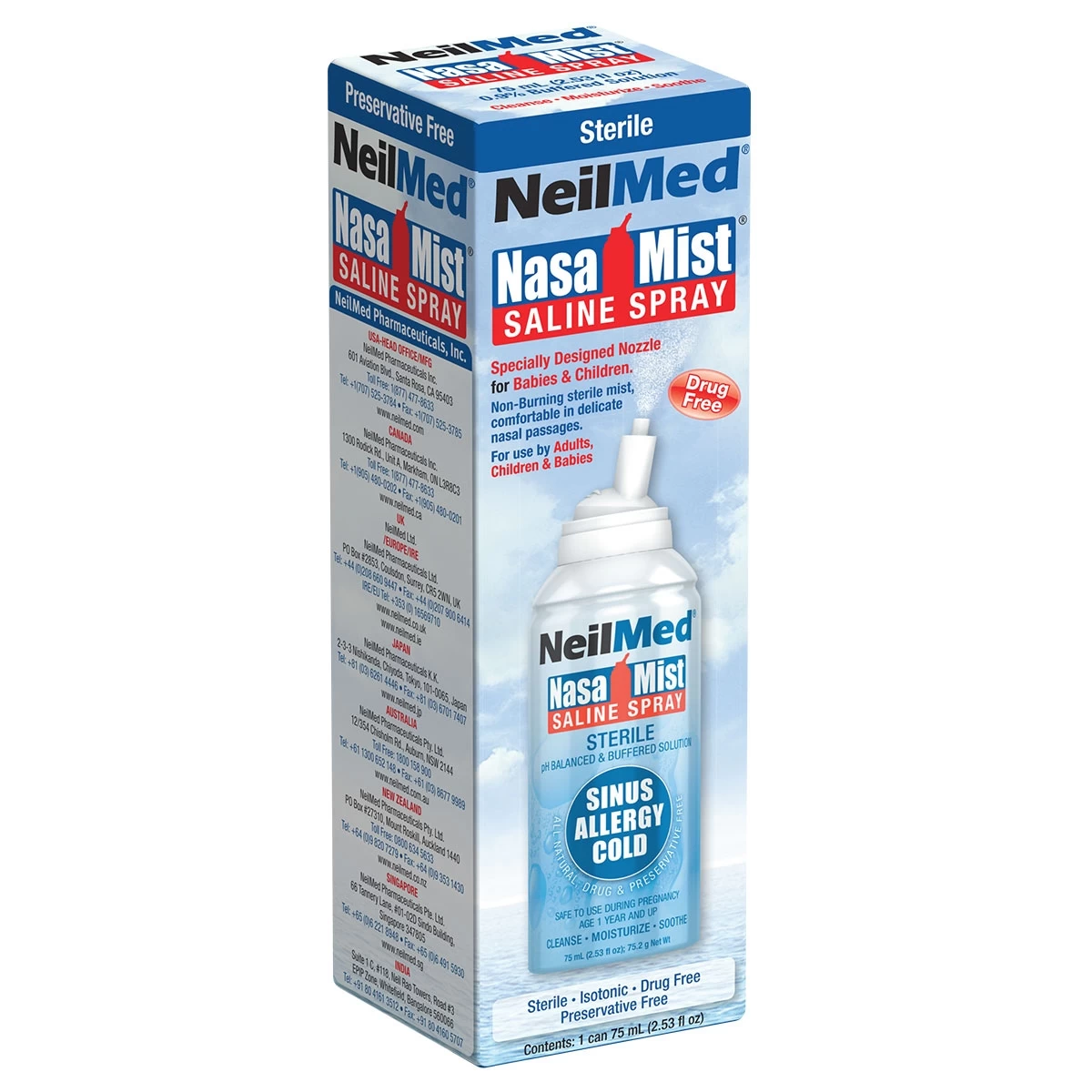 NeilMed NasaMist Isotonic Saline Nasal Spray 75ml 1 NeilMed NasaMist Isotonic Saline Nasal Spray 75ml