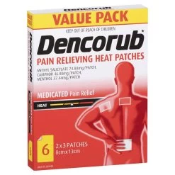 Dencorub Pain Relieving Heat Patches 6 Pack