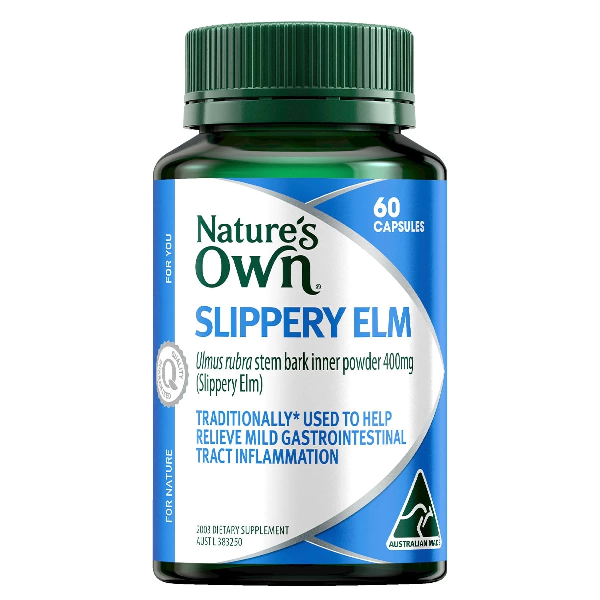 Nature's Own Slippery Elm 400mg 60 Capsules 1 Nature's Own Slippery Elm 400mg 60 Capsules