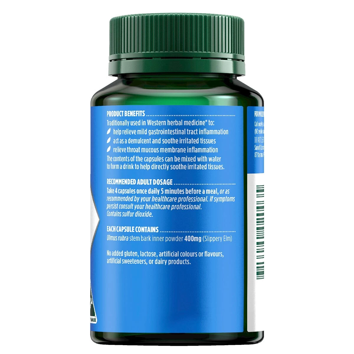 Nature's Own Slippery Elm 400mg 60 Capsules 2 Nature's Own Slippery Elm 400mg 60 Capsules - Image 2