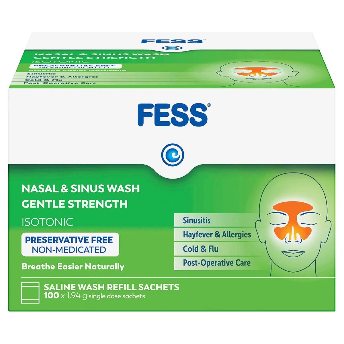 Fess Nasal & Sinus Wash Refills Gentle Strength 100 Sachets 1 Fess Nasal & Sinus Wash Refills Gentle Strength 100 Sachets