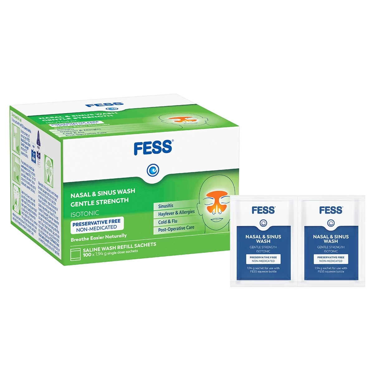 Fess Nasal & Sinus Wash Refills Gentle Strength 100 Sachets 5 Fess Nasal & Sinus Wash Refills Gentle Strength 100 Sachets - Image 5