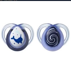 Tommee Tippee Closer To Nature Night Time Soothers 0-6 Months 2 Pack (Colours Selected At Random) -Health Care Store 47105