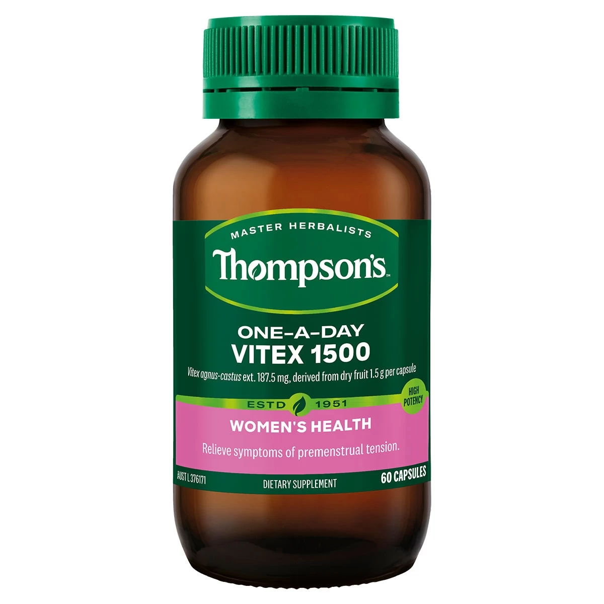 Thompsons One A Day Vitex 1500mg 60 Capsules 1 Thompsons One A Day Vitex 1500mg 60 Capsules
