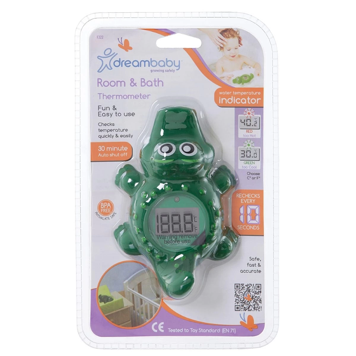 Dreambaby Crocodile Room & Bath Thermometer 1 Pack 1 Dreambaby Crocodile Room & Bath Thermometer 1 Pack
