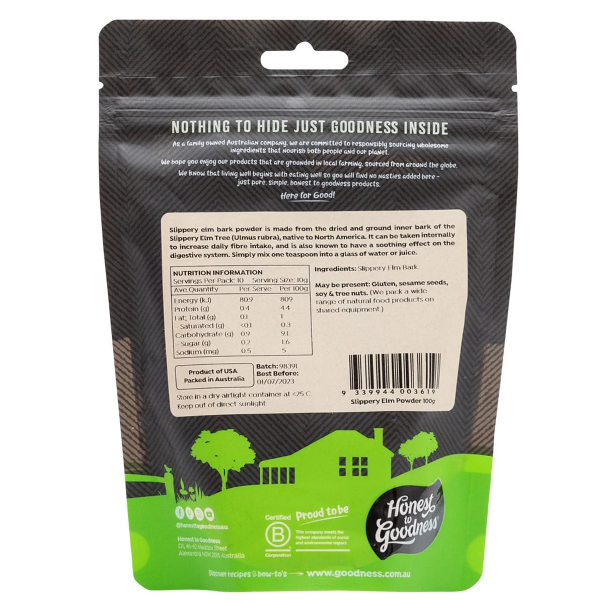 Honest To Goodness Slippery Elm Powder 100g 2 Honest To Goodness Slippery Elm Powder 100g - Image 2