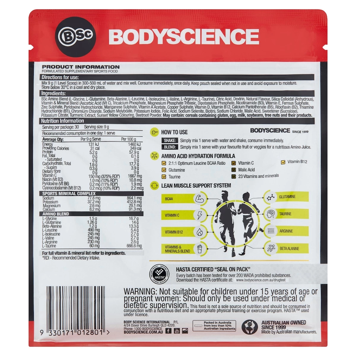 BSc Body Science Essential Amino BCAA Fuel Lemon Lime 270g 2 BSc Body Science Essential Amino BCAA Fuel Lemon Lime 270g - Image 2