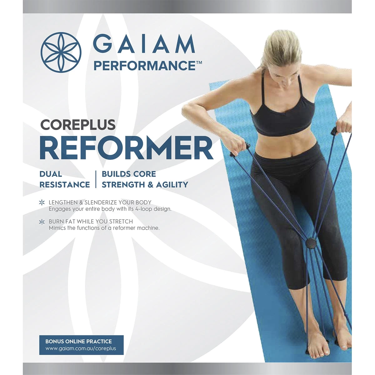 Gaiam Reformer Pilates 4-Loop Design And Multiple Grips 1 Gaiam Reformer Pilates 4-Loop Design And Multiple Grips