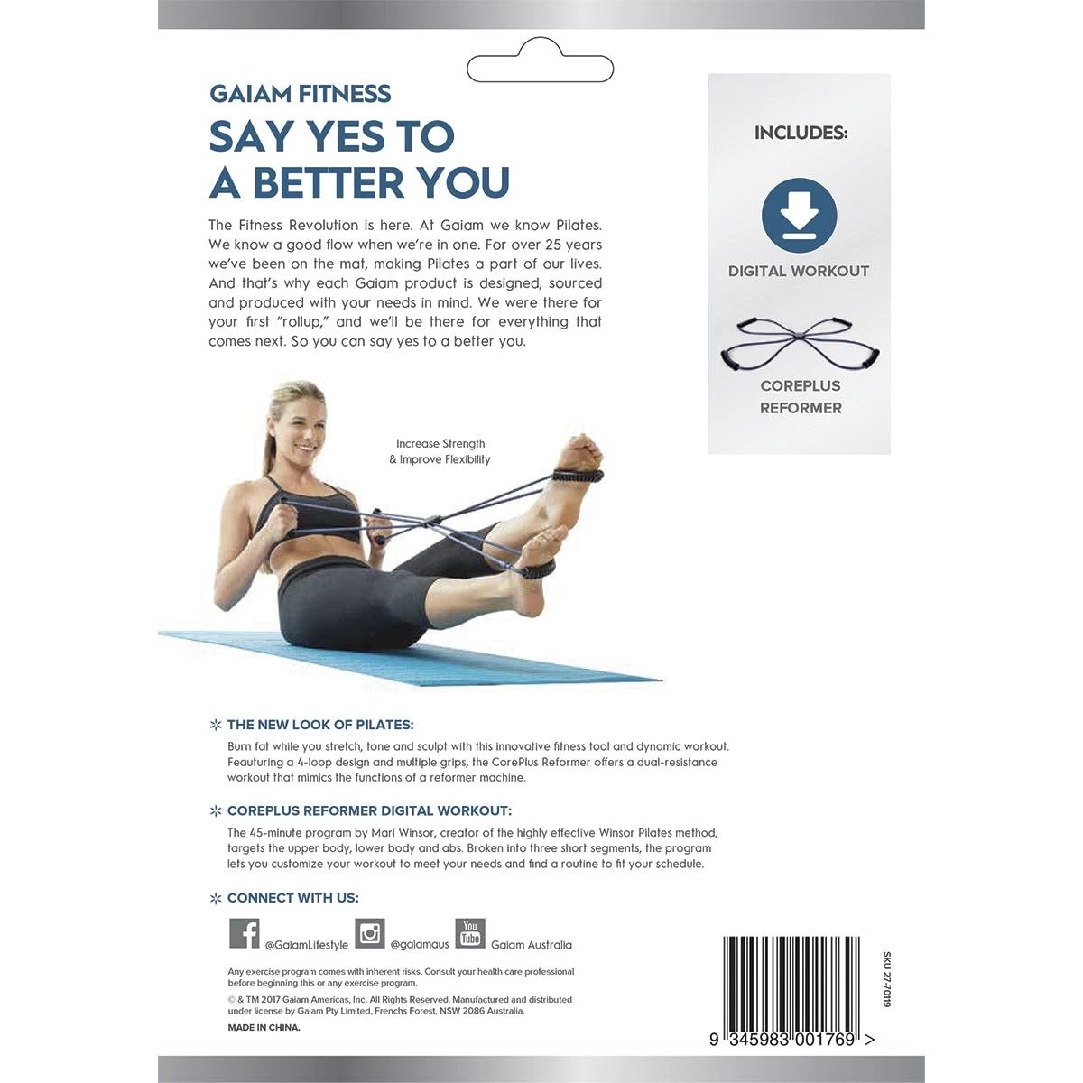 Gaiam Reformer Pilates 4-Loop Design And Multiple Grips 2 Gaiam Reformer Pilates 4-Loop Design And Multiple Grips - Image 2