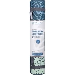Gaiam Premium Support Yoga Mat 6mm Sea Glass 61cm X 173cm
