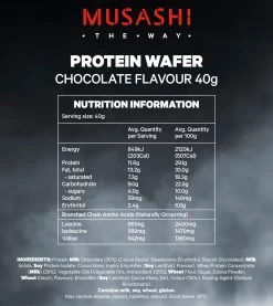 Musashi Chocolate Protein Wafer 12 X 40g -Health Care Store 59000