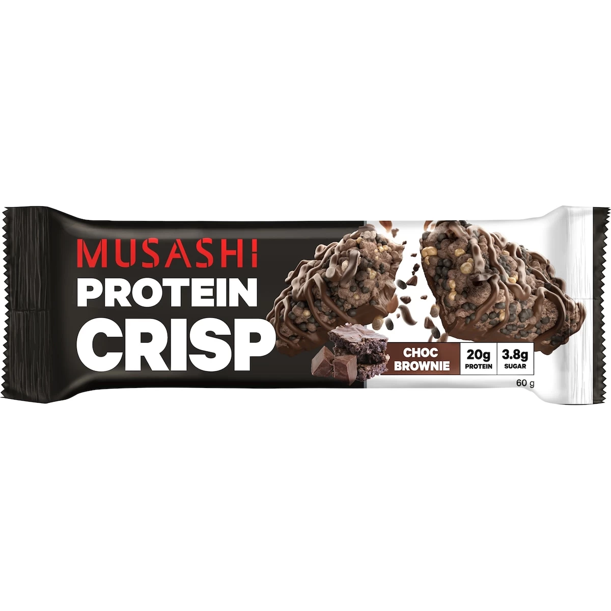 Musashi Protein Crisp Bar Choc Brownie 12 X 60g 2 Musashi Protein Crisp Bar Choc Brownie 12 X 60g - Image 2