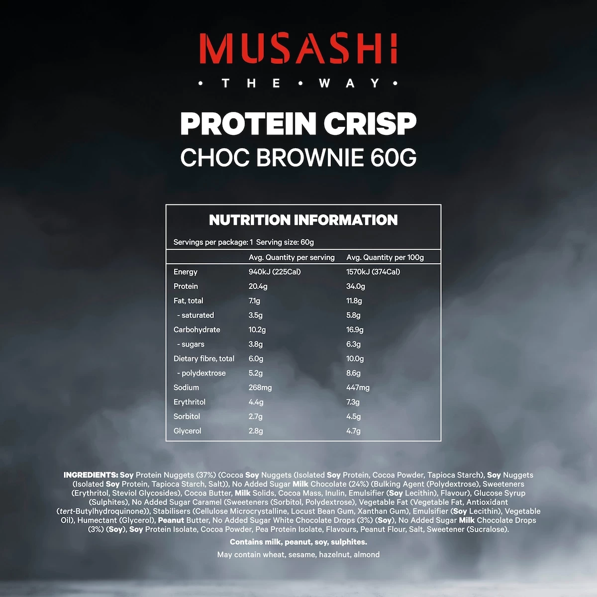 Musashi Protein Crisp Bar Choc Brownie 12 X 60g 3 Musashi Protein Crisp Bar Choc Brownie 12 X 60g - Image 3