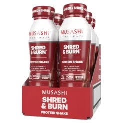 Musashi Shred And Burn Protein Shake Chocolate 6 X 375ml