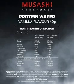 Musashi Vanilla Protein Wafer 12 X 40g -Health Care Store 59077