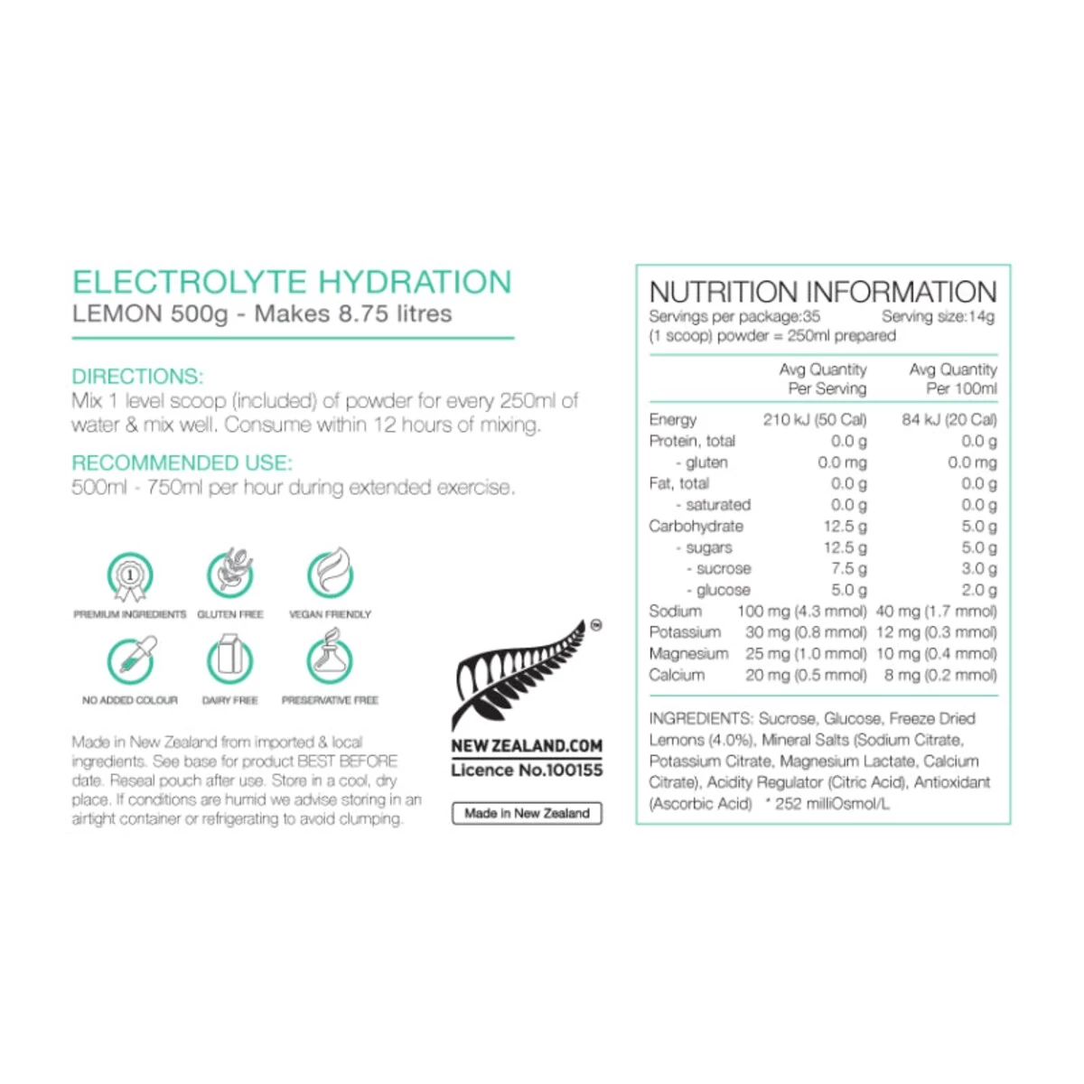 Pure Electrolyte Hydration Lemon 500g 2 Pure Electrolyte Hydration Lemon 500g - Image 2