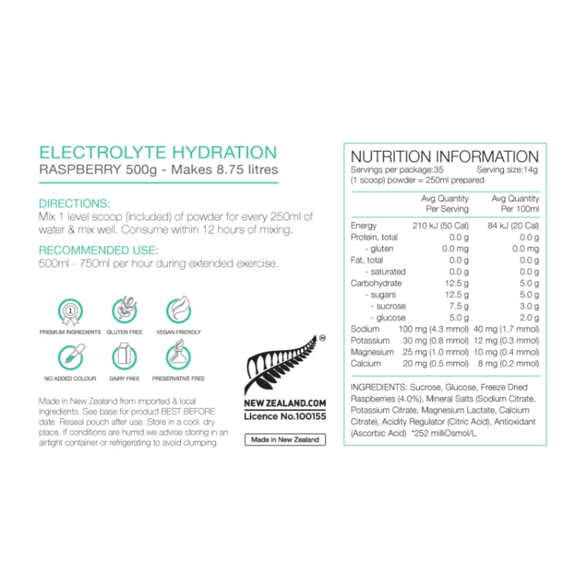 Pure Electrolyte Hydration Raspberry 500g 2 Pure Electrolyte Hydration Raspberry 500g - Image 2