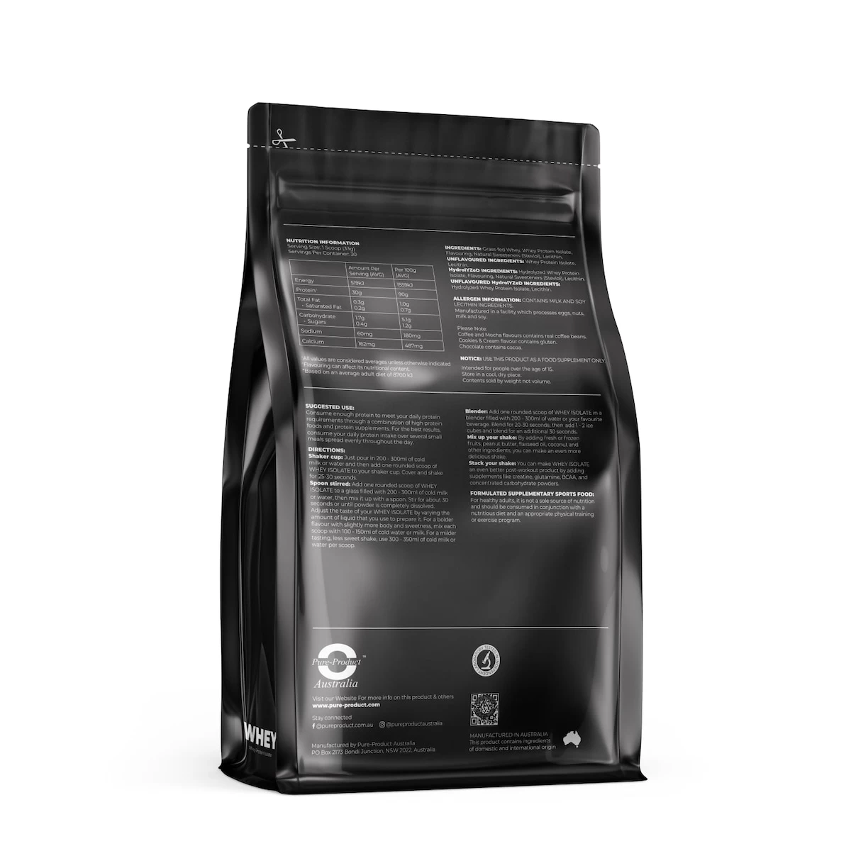 Pure Product Australia Whey Protein Isolate Vanilla 1kg 2 Pure Product Australia Whey Protein Isolate Vanilla 1kg - Image 2
