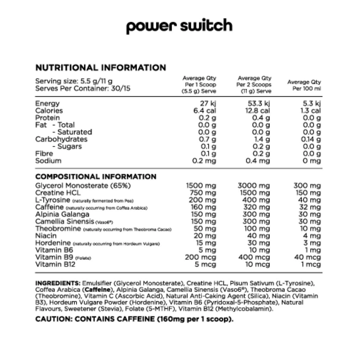 Switch Nutrition Power Performance Energy Pre-Workout Peach Lemonade 165g 2 Switch Nutrition Power Performance Energy Pre-Workout Peach Lemonade 165g - Image 2