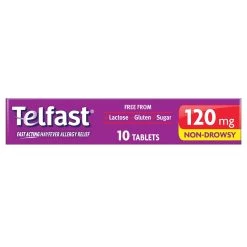 Telfast Allergy & Hayfever Relief 120mg 10 Tablets -Health Care Store 64203