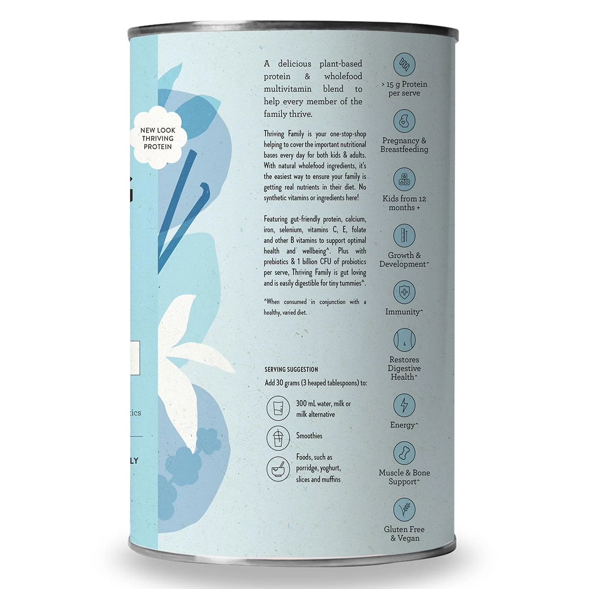 Nutra Organics Thriving Family Protein+ Smooth Vanilla 450g 3 Nutra Organics Thriving Family Protein+ Smooth Vanilla 450g - Image 3