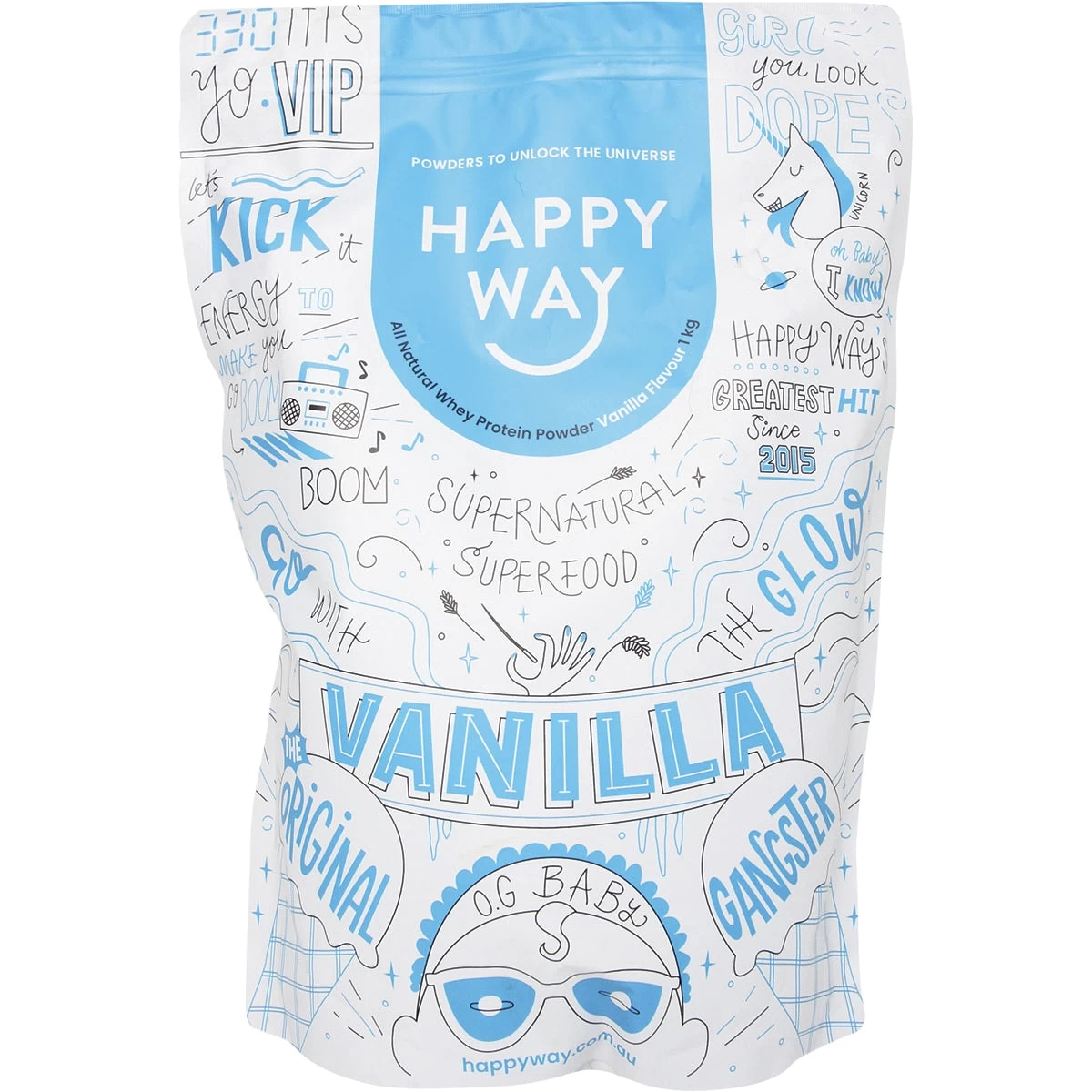 Happy Way Whey Protein Powder Vanilla 1kg 1 Happy Way Whey Protein Powder Vanilla 1kg