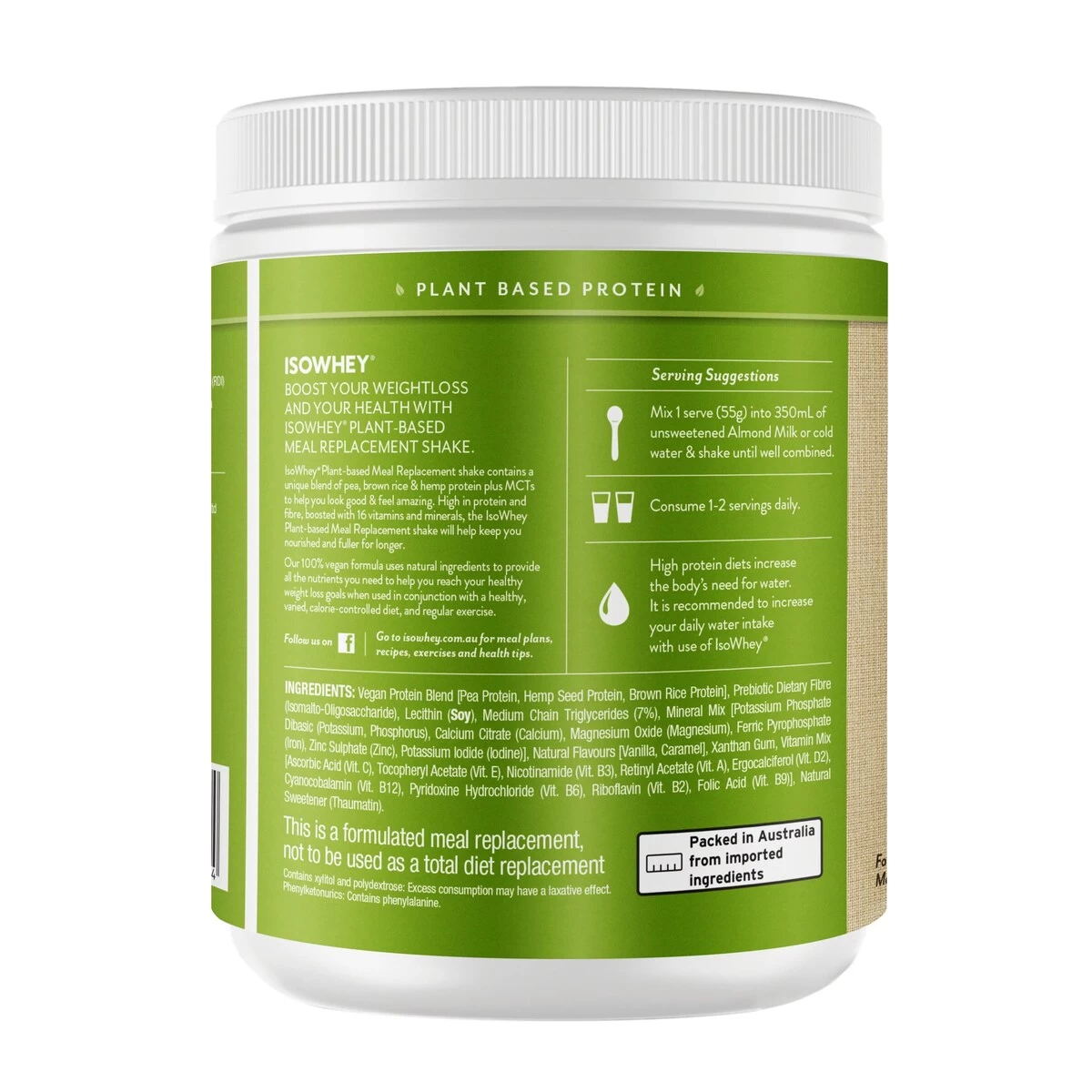 IsoWhey Plant-Based Meal Replacement Shake Vanilla 550g 4 IsoWhey Plant-Based Meal Replacement Shake Vanilla 550g - Image 4