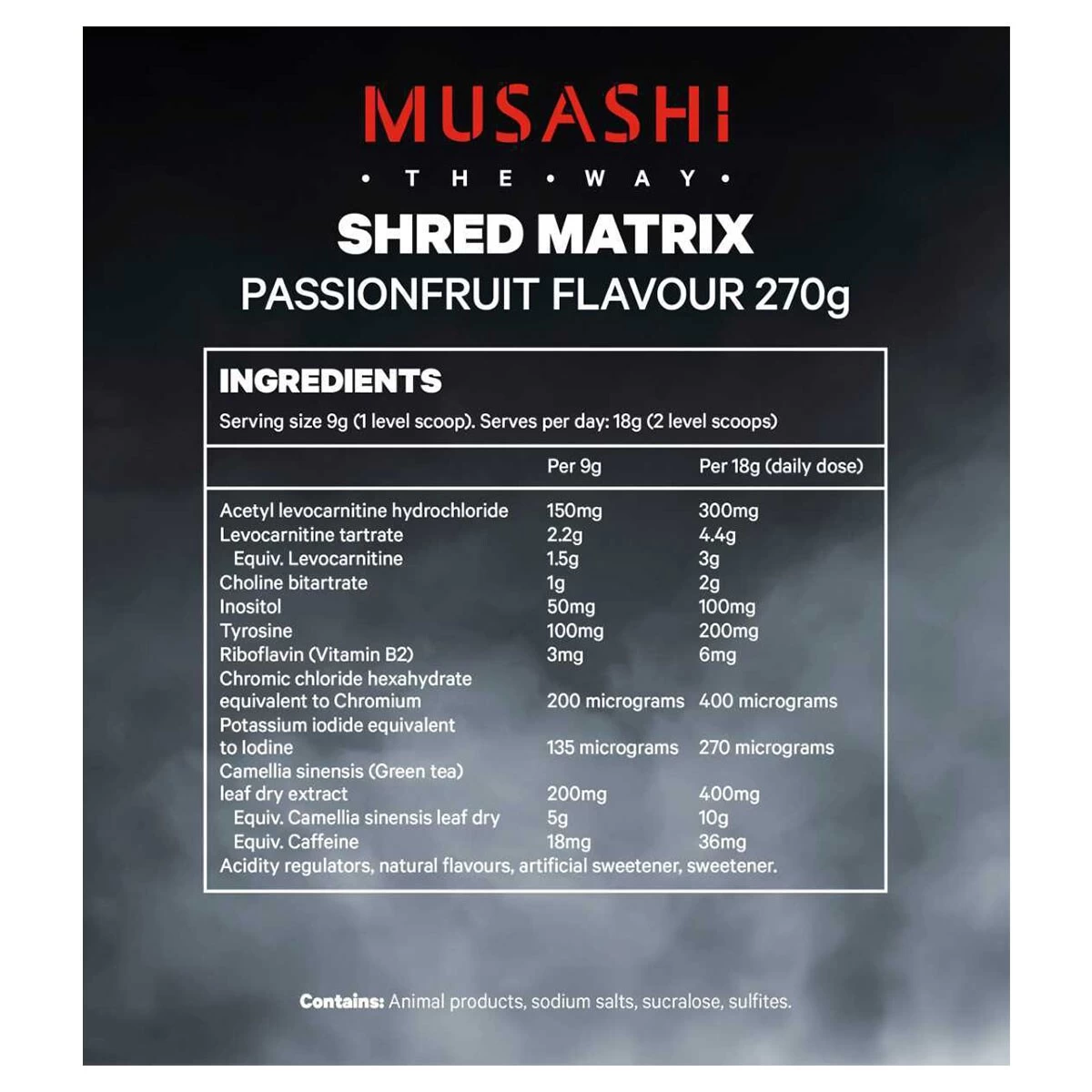 Musashi Shred Matrix Passionfruit 270g 2 Musashi Shred Matrix Passionfruit 270g - Image 2