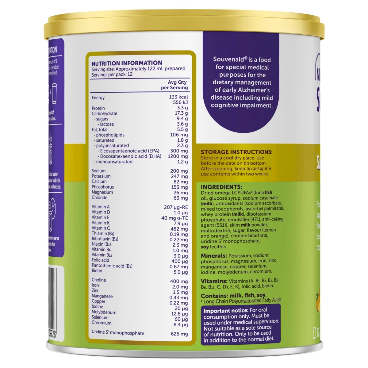 Souvenaid Memory Powder Vanilla & Banana 360g 4 Souvenaid Memory Powder Vanilla & Banana 360g - Image 4