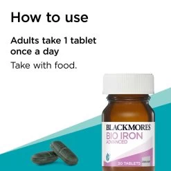 Blackmores Bio Iron Advanced 30 Tablets -Health Care Store 67744