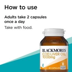 Blackmores Cod Liver Oil 1000mg 80 Capsules -Health Care Store 67773