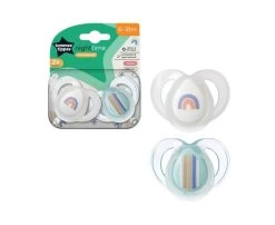 Tommee Tippee Closer To Nature Night Time Soothers 6-18 Months 2 Pack (Colours Selected At Random) -Health Care Store 67987