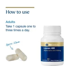 BioCeuticals Lipoec 400 60 Capsules 15 BioCeuticals Lipoec 400 60 Capsules -Health Care Store 68088