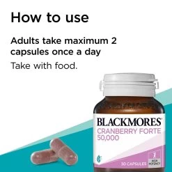 Blackmores Cranberry Forte 50000mg 90 Capsules 12 Blackmores Cranberry Forte 50000mg 90 Capsules -Health Care Store 68364