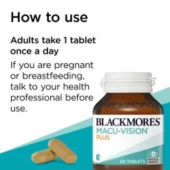 Blackmores Macu-Vision Plus 60 Tablets 12 Blackmores Macu-Vision Plus 60 Tablets -Health Care Store 68630