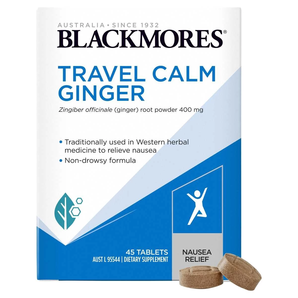 Blackmores Travel Calm Ginger 45 Tablets 1 Blackmores Travel Calm Ginger 45 Tablets