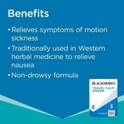 Blackmores Travel Calm Ginger 45 Tablets 11 Blackmores Travel Calm Ginger 45 Tablets -Health Care Store 68818